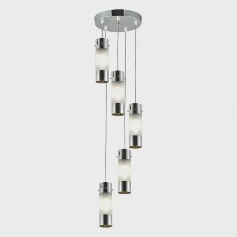 Pendente 1/2 Cromo 20x100cm 5 Luzes Lâmpada G9 Não Inclusas Elegance AXEL0505PDCR Bronzearte