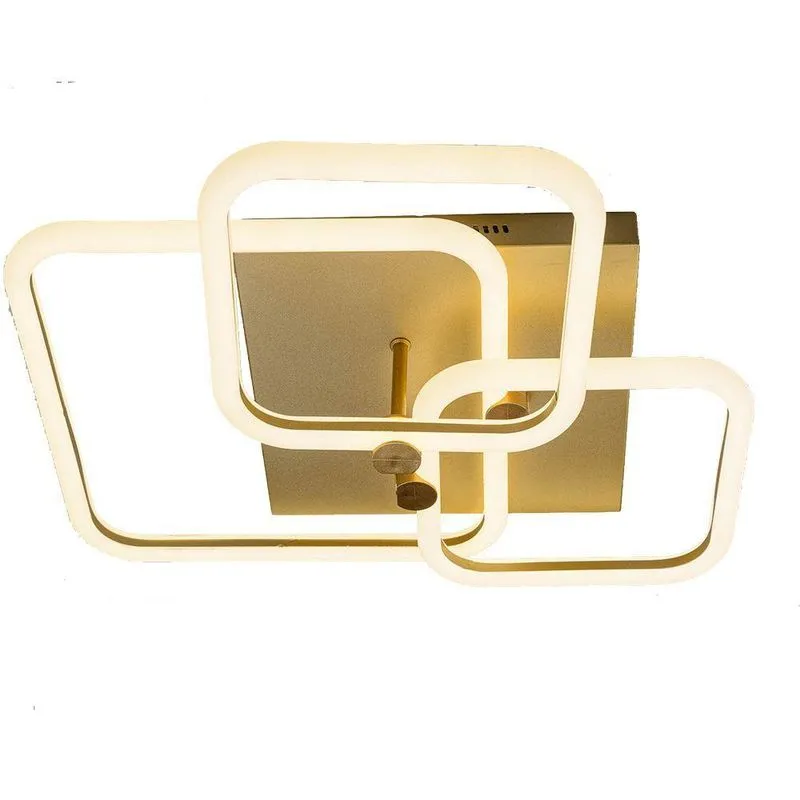 Plafon Llum Space Square Triple Led 49w 3000k Luz Amarela Bivolt 3000k Luz Quente