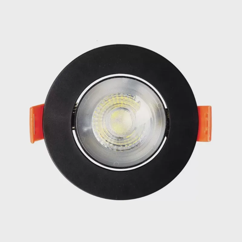 Spot Led Redondo de Embutir Easy 7W Preto Bivolt Llum 6500K Branco Frio