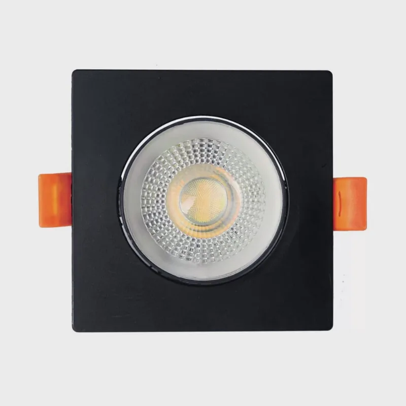Spot Led Quadrado de Embutir Easy 7W Preto Bivolt Llum 6500K Branco Frio