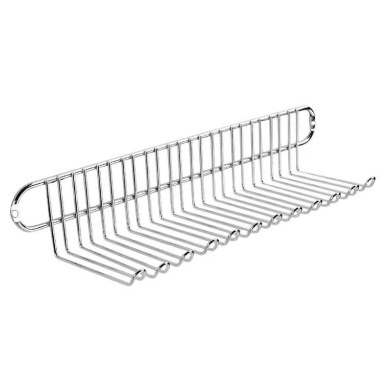 Suporte Espetos De Parede 20 Espetos - 30 Cm - Aço Cromado