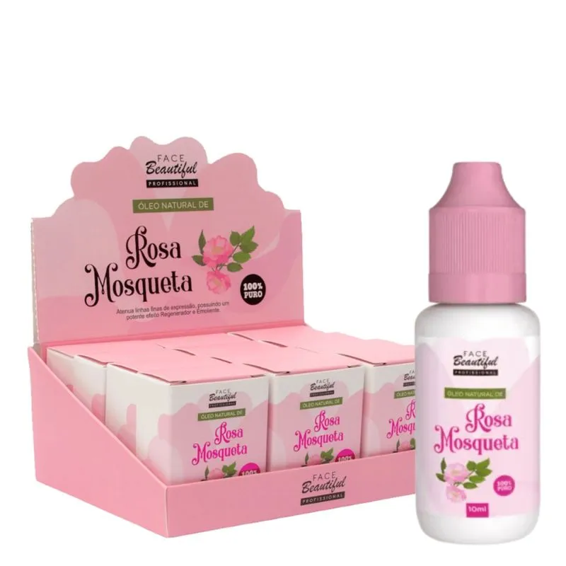 Box Óleo Natural de Rosa Mosqueta Anti-Idade 12 unidades 10mL - Face Beautiful | Prevenção de Estrias, Manchas e Rugas