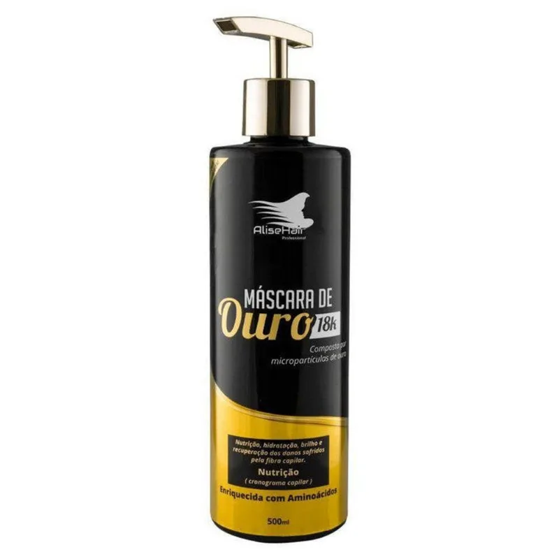 Máscara De Hidratação Capilar Ouro 18K Alise Hair 500Ml