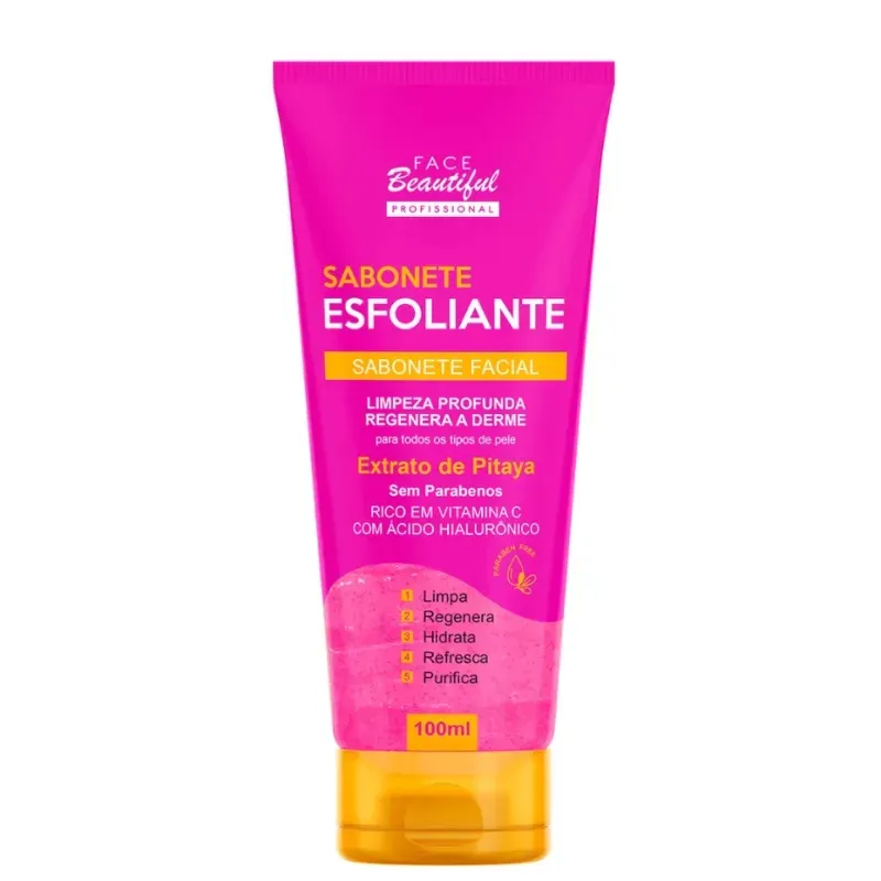 Sabonete Facial Esfoliante Líquido Face Beautiful Pitaya 100ml