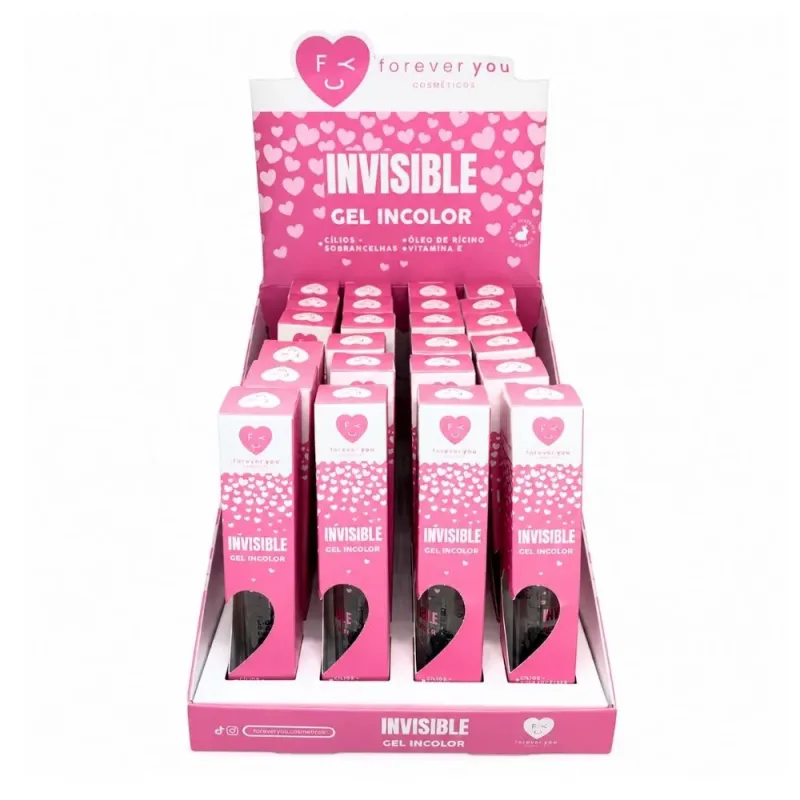 Box c/24 Gel Incolor para Cílios e Sobrancelhas Invisible Forever You FY010
