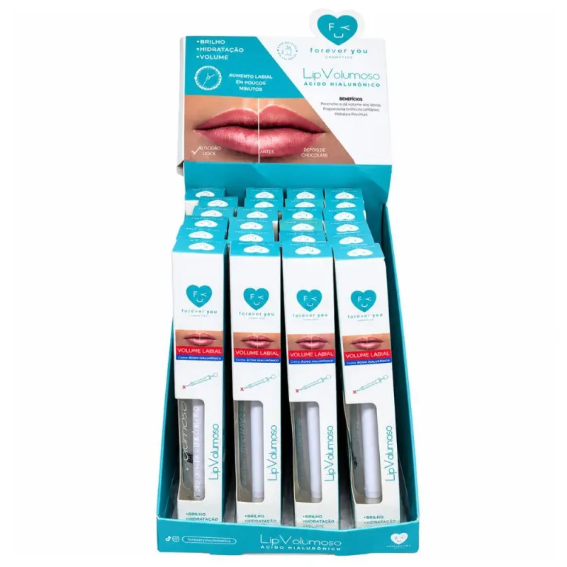 Box c/24 Gloss Labial Lip Volumoso Incolor Forever You FY007