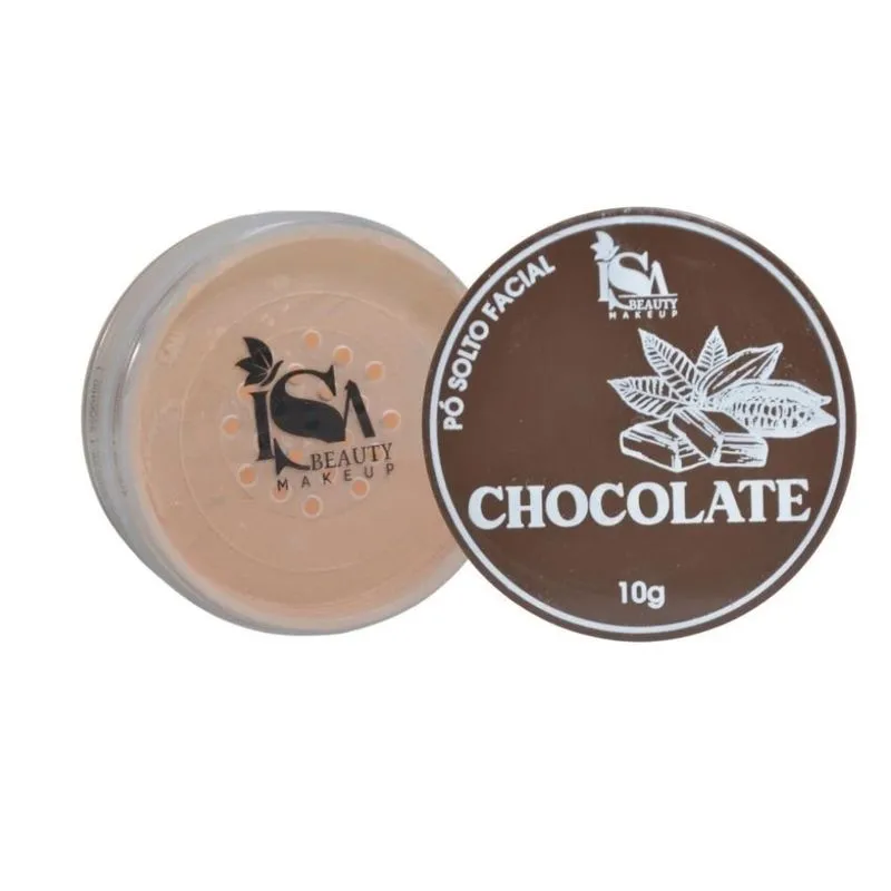 Pó Solto De Chocolate Isa Beauty Makeup – Acabamento Leve, Controle De Brilho E Fragrância Irresistível De Chocolate.