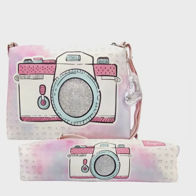 Kit Infantil Bolsa e Estojo Máquina Fotográfica, Magicc