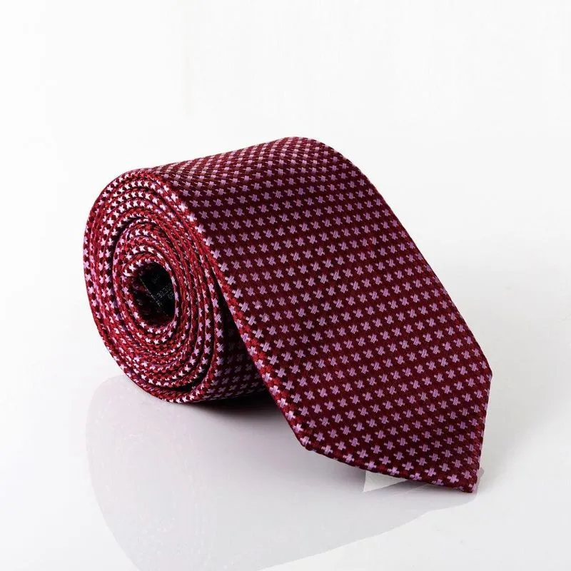 Gravata Isla Galerias Jacquard Cor Vermelho-Arroxeado