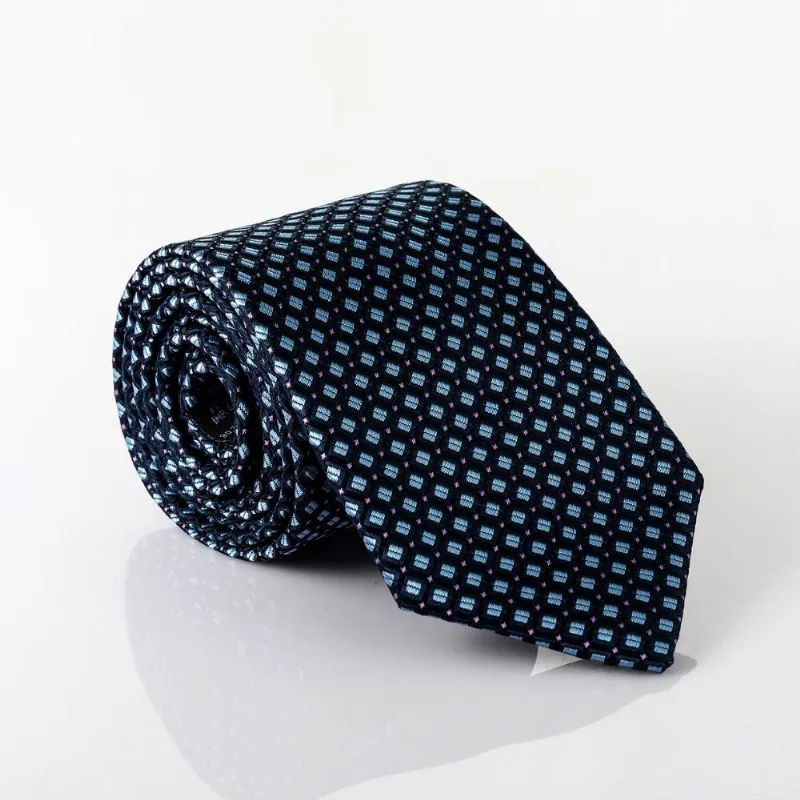 Gravata Isla Galerias Jacquard Cor Azul Marinho