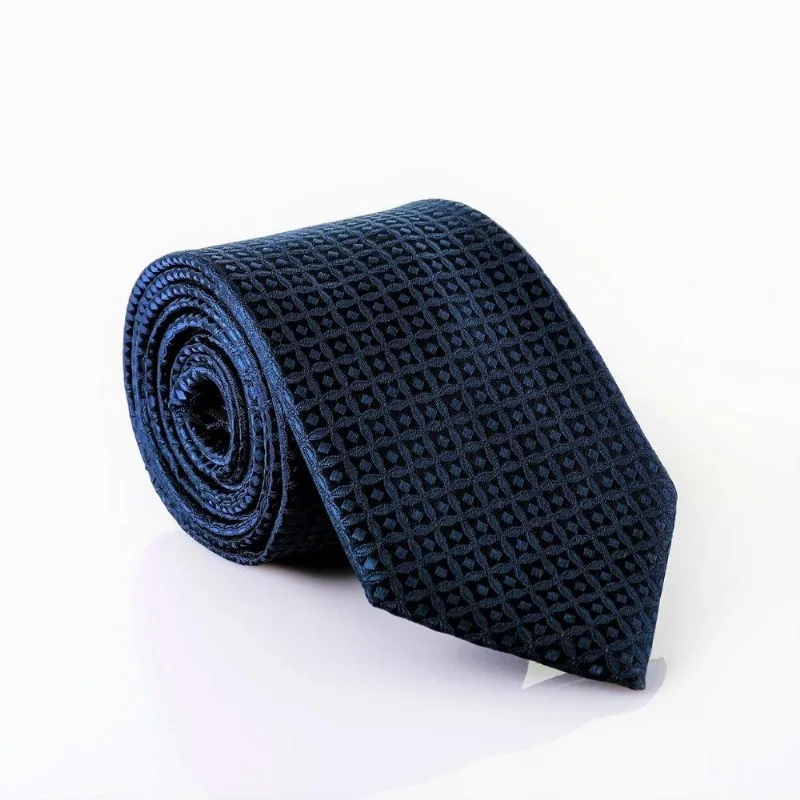 Gravata Isla Galerias Jacquard Cor Azul Escuro