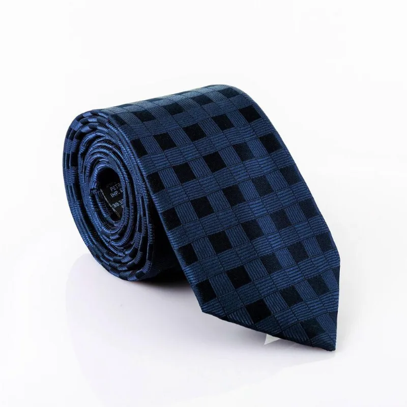 Gravata Isla Galerias Jacquard Cor Azul Escuro
