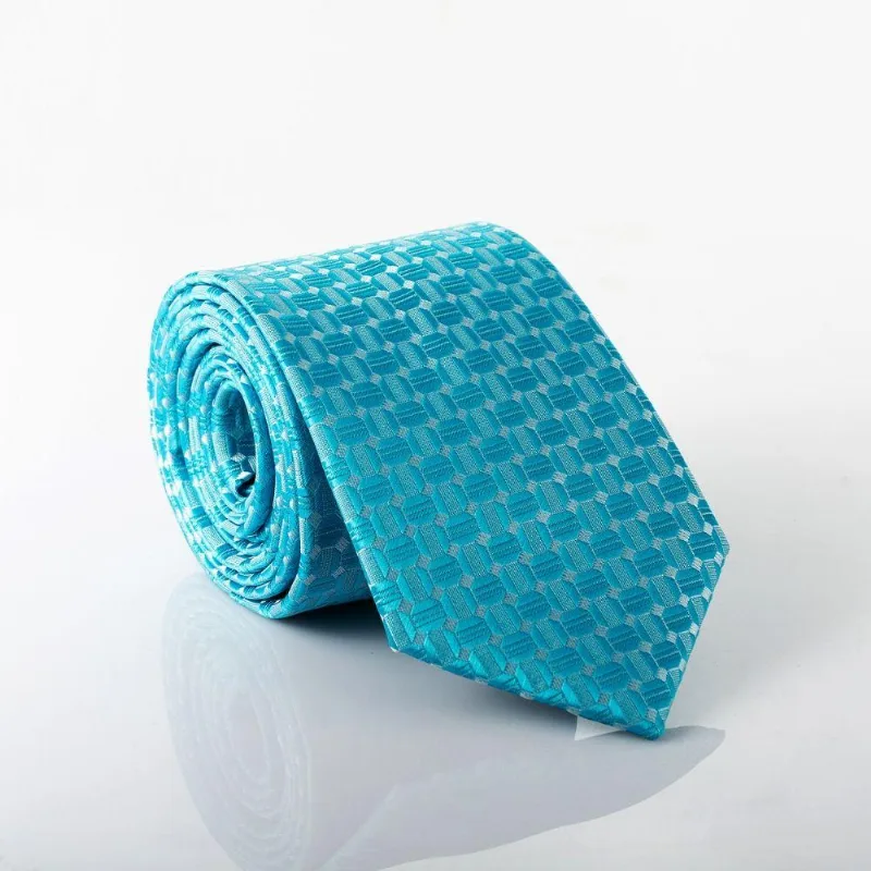 Gravata Isla Galerias Jacquard Cor Azul Piscina
