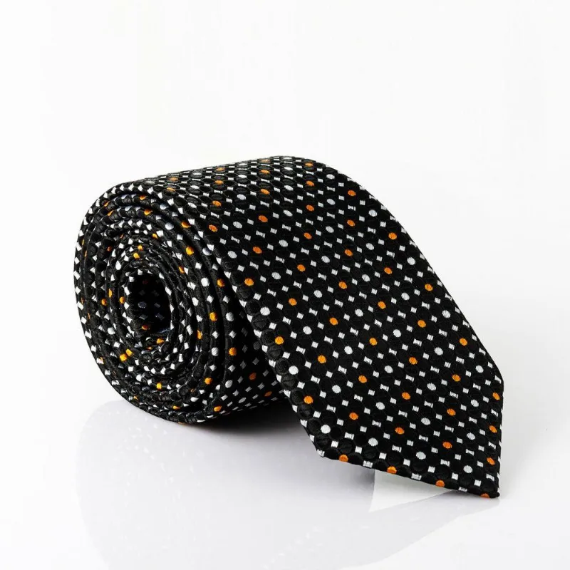 Gravata Isla Galerias Jacquard Cor Preta