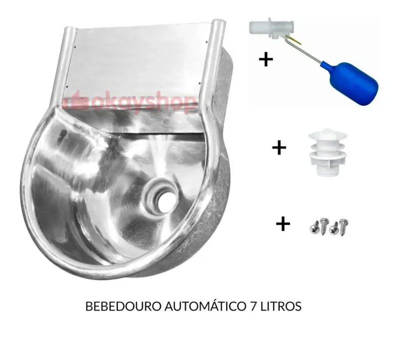 Bebedouro Automático Animais Cães Cavalo Alumínio 7 L