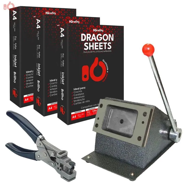 Kit Para Produção De Crachás, Cartão, Cardápios pvc
