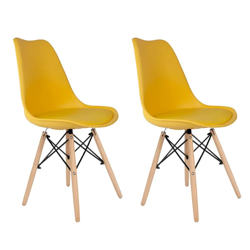 Conjunto 2 Cadeiras Saarinen Empório Tiffany Amarelo