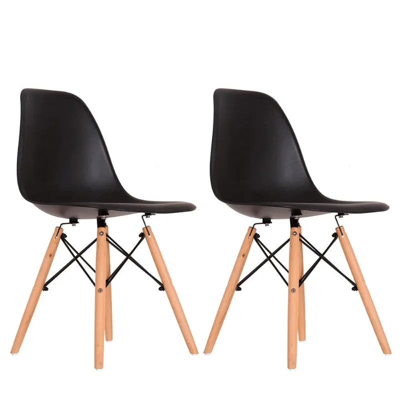 Conjunto 2 Cadeiras Eames Empório Tiffany Preto