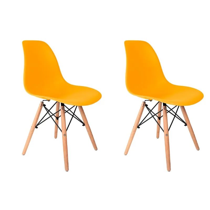 Conjunto 2 Cadeiras Eames Empório Tiffany Amarela
