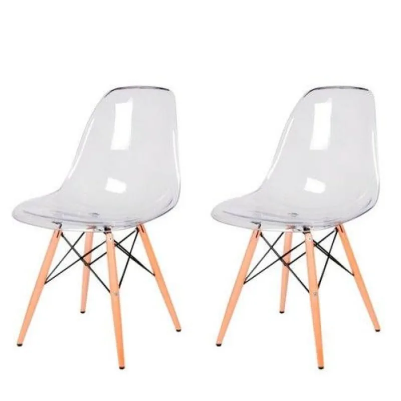 Conjunto 2 Cadeiras Eames Empório Tiffany Transparente