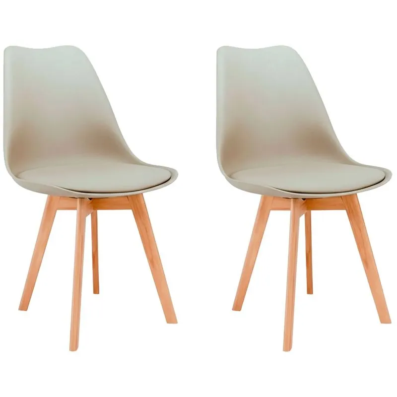 Conjunto 2 Cadeiras Seat&Co Saarinen Wood Nude