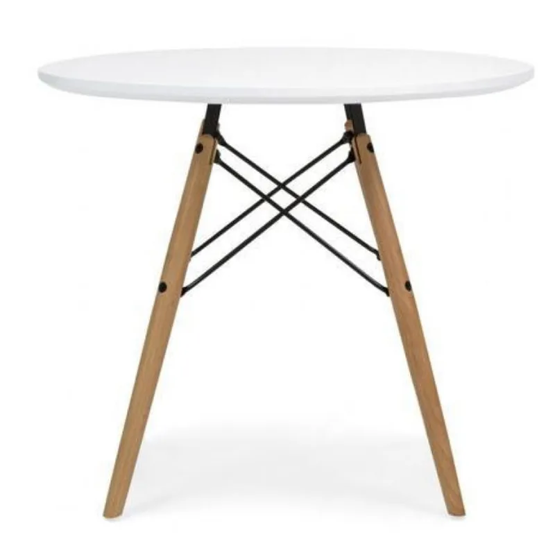 Mesa Eames Tampo redondo MDF 70cm Branco Empório Tiffany