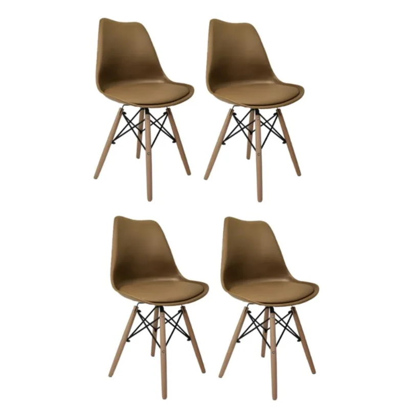 Conjunto de 4 Cadeiras Saarinen Empório Tiffany Marrom