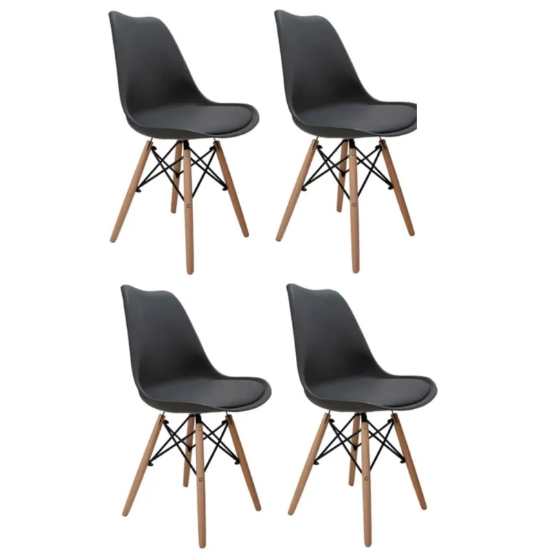 Conjunto de 4 Cadeiras Saarinen Empório Tiffany Cinza