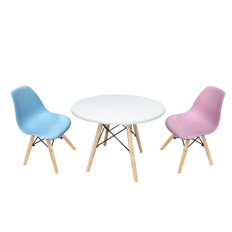 Conjunto de Mesa Infantil 2 Cadeiras Seat&Co Eames DSW Rosa e Azul