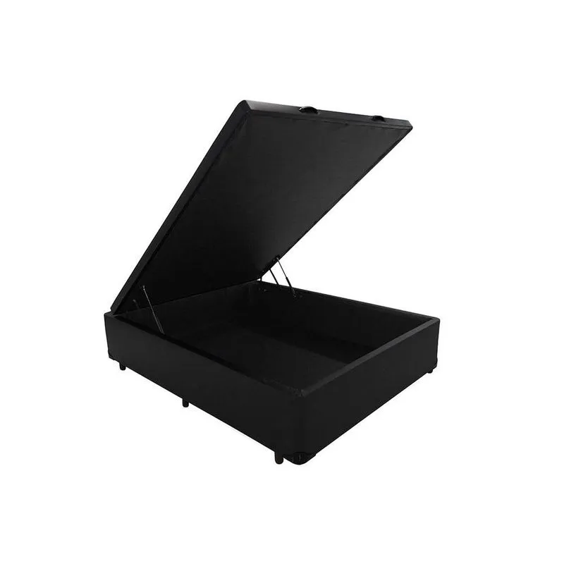 Cama Box Baú Casal Universal Courano Black (138x188x39) - Luckspuma