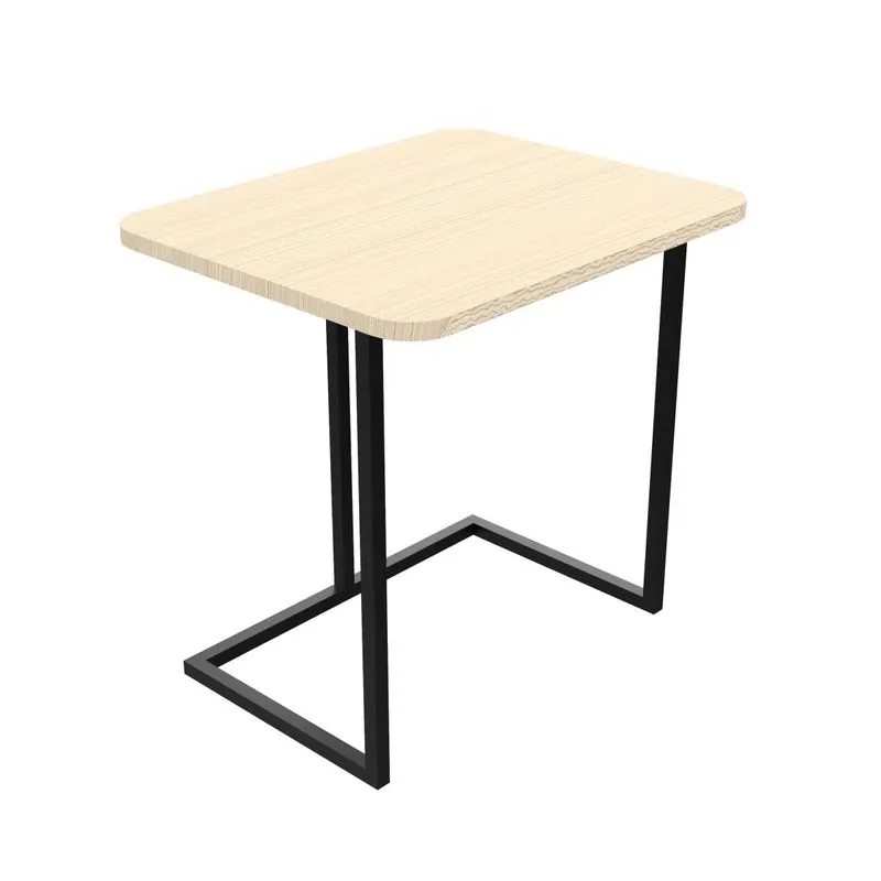 Mesa Lateral Tubular Unitá Tampo Amadeirado Claro 54.3cm