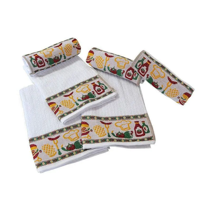 Kit 6 Guardanapos Atoalhado Copa Bom Apetit Barbecue/branco