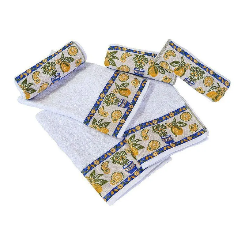 Kit 6 Guardanapo Atoalhado Pano Copa Bom Apetit Lemon/branco