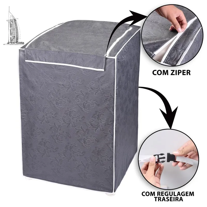 Capa Impermeável Para Tanquinho Sem Esfregador Cor Prata 8kg