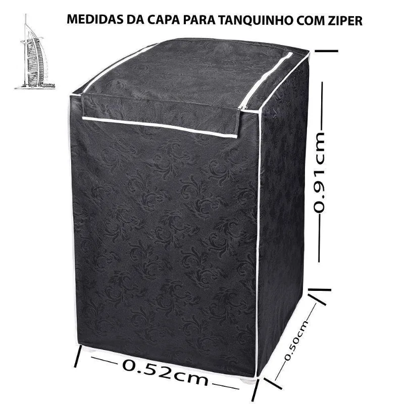 Capa Para Máquina De Lavar Roupas Impermeável 13/16kg Preto