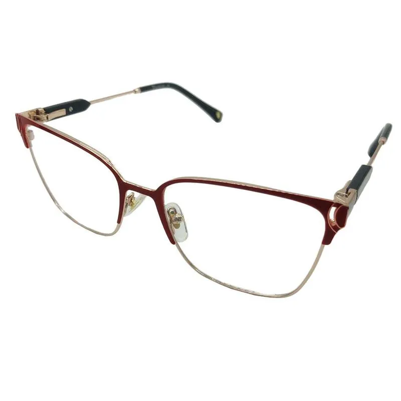 Óculos De Grau Carmen Vitti Cv0184 C2 Vermelho E Dourado