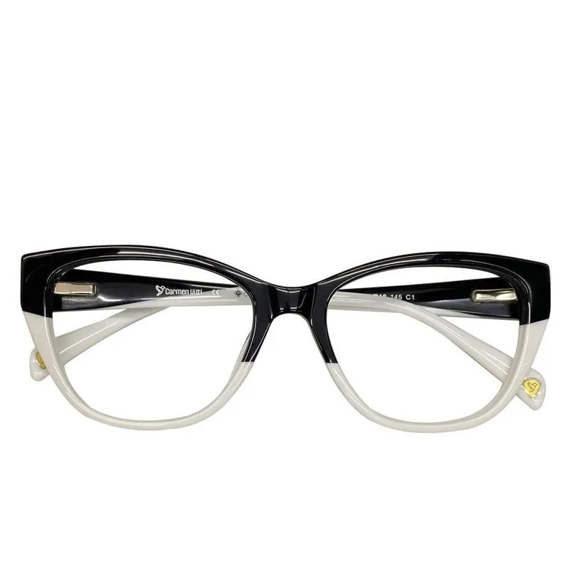 Armação Carmen Vitti Cv0219 C1 55-18 145 Preto E Branco