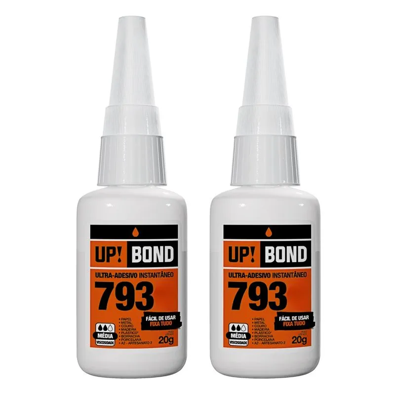 Cola Instantânea Kit 2 Unidades Cola Tudo 793 Ultra Forte Profissional Secagem Ultra Rapida