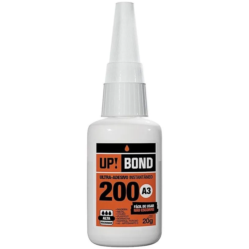 Cola Adesiva Instantânea, Fixa Tudo, 20g, 200A3, up Bond