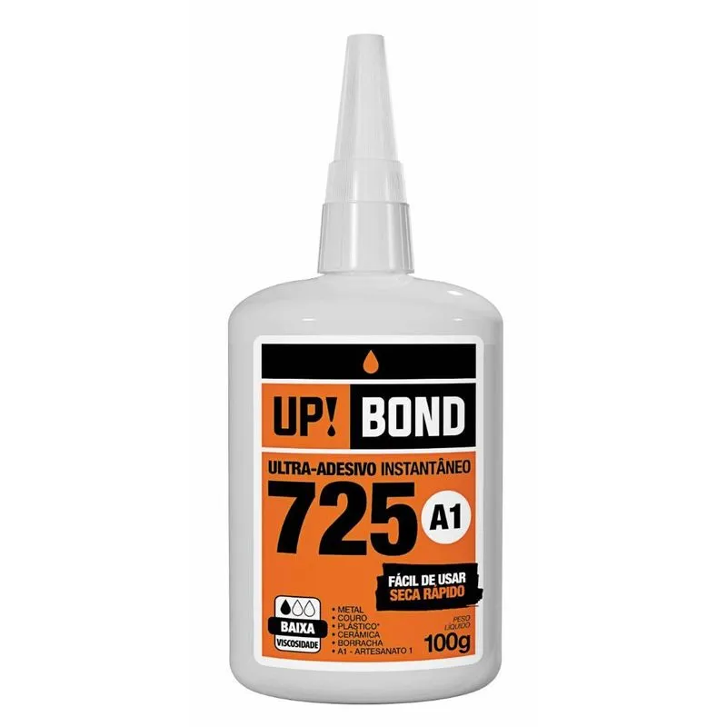 Cola Para Plástico Metal Adesivo Instantâneo 100g 725 Upbond