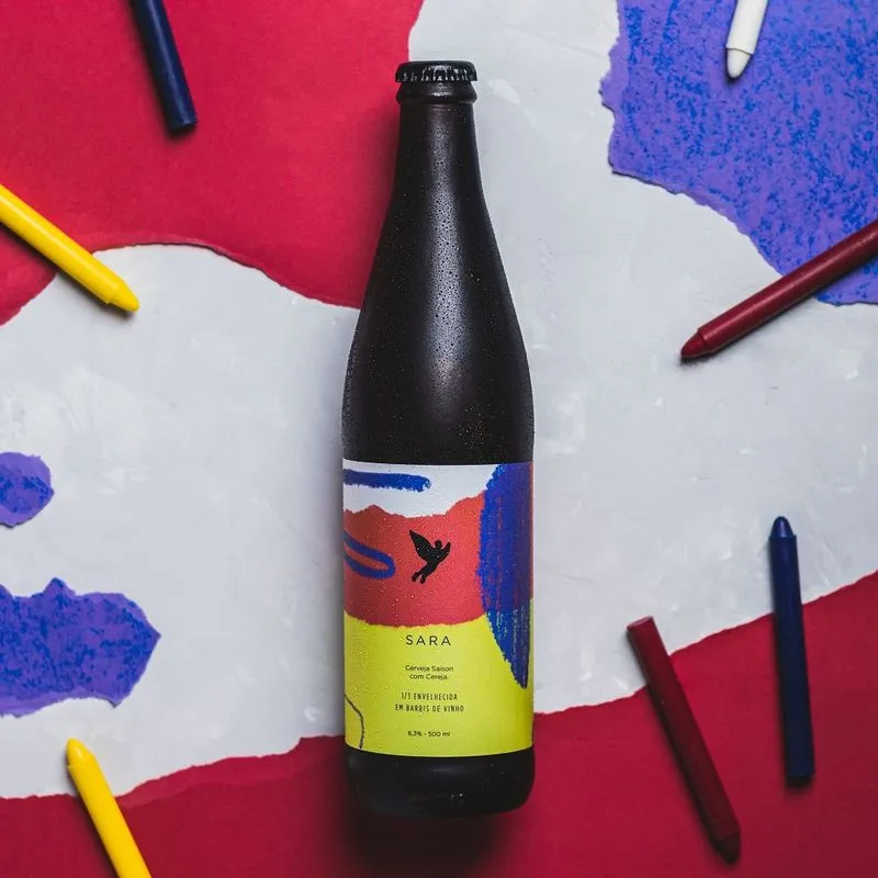 Cerveja Trilha Sara Saison Com Cereja Envelhecida 1/3 Em Barril De Vinho 500ml