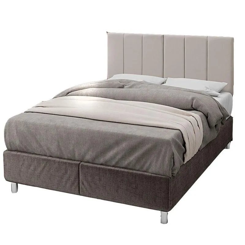 Cabeceira Casal Laura 1.40 Almofadada Sued Bege Claro-Decor