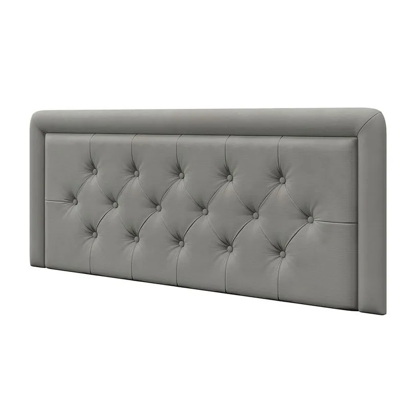 Cabeceira Box Slim Capitonê 1.4 Retrô Pávia Cinza