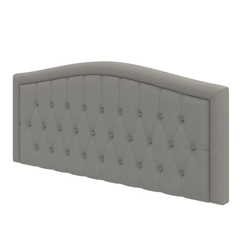 Cabeceira Box Plus Capitonê Curva 1.6 Provençal Veludo Cinza