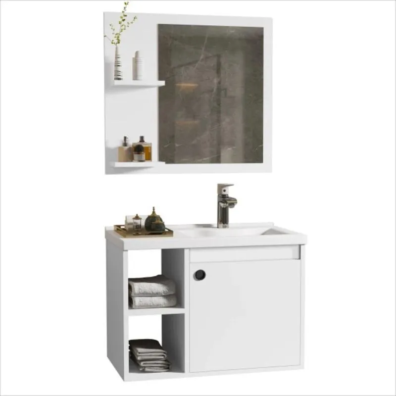 Conjunto Gabinete c/ Espelheira e Cuba p/ Banheiro 60cm Adonis Branco