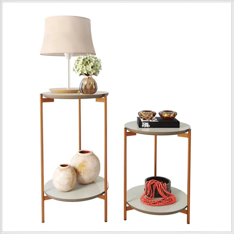 Conjunto de Mesas Decorativas Lunis - Ofertamo - Off White e Nature