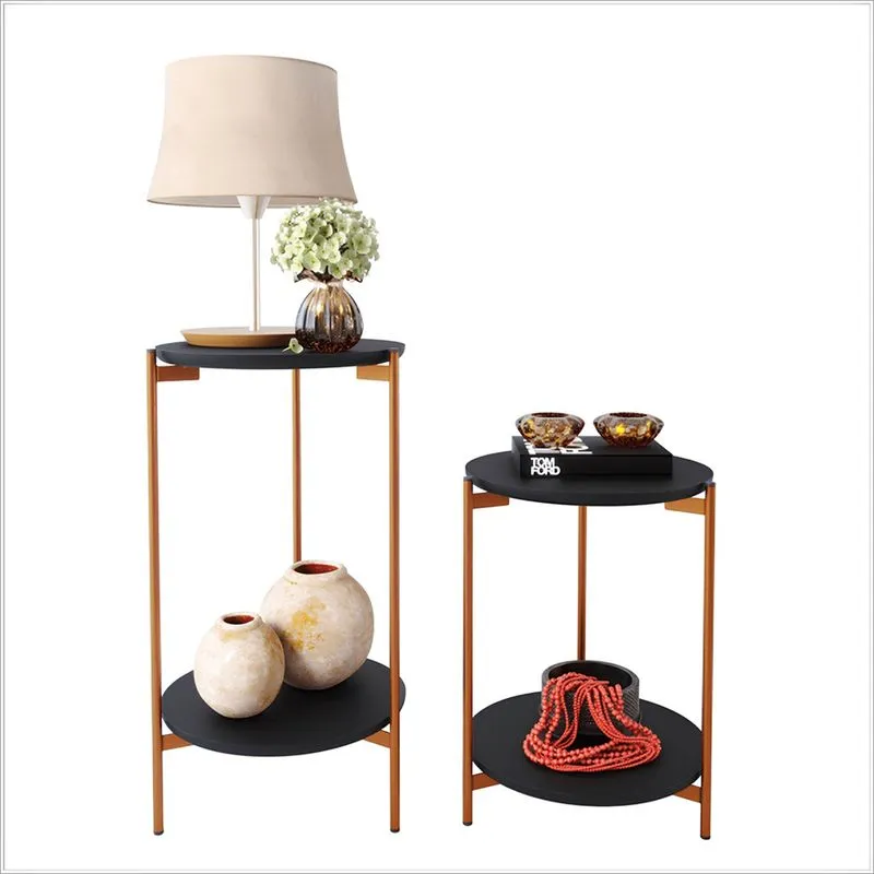 Conjunto de Mesas Decorativas Lunis - Ofertamo - Preto