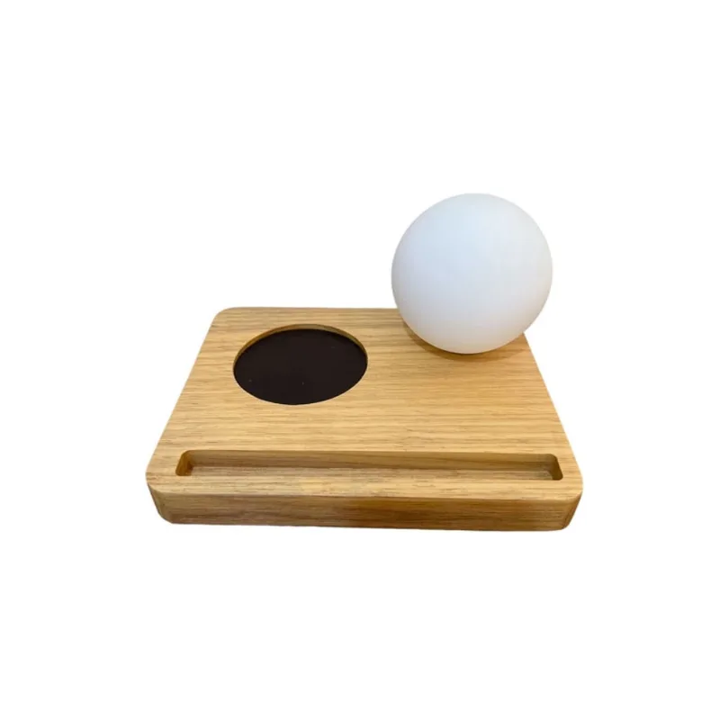 Luminária Apus De Mesa 14x18 C/Globo De Vidro e Porta Copos Ofertamo
