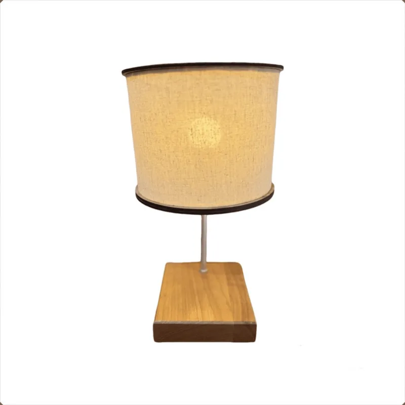 Luminária Lumen Cupula mdf Laminado Acetato e Tecido 22cmx19cm Ofertamo