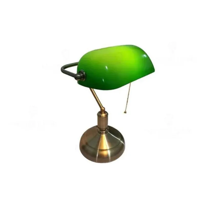 Abajur Clássico Banqueiro Estilo Inglês Verde E Ouro Velho - GMH